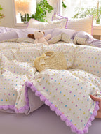 Confetti Cotton Clip-Jacquard Trim Duvet Cover Set original reference image 23