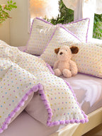 Confetti Cotton Clip-Jacquard Trim Duvet Cover Set original reference image 24