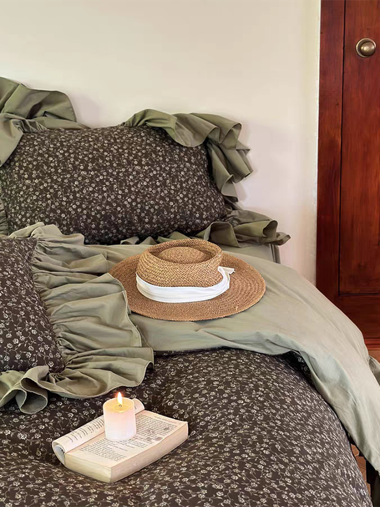 Coquette Floral Ruffle Duvet Cover