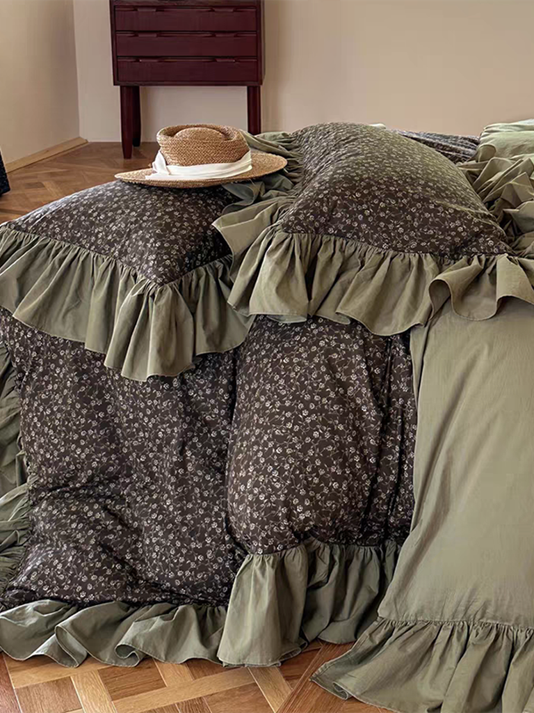 Coquette Floral Ruffle Duvet Cover