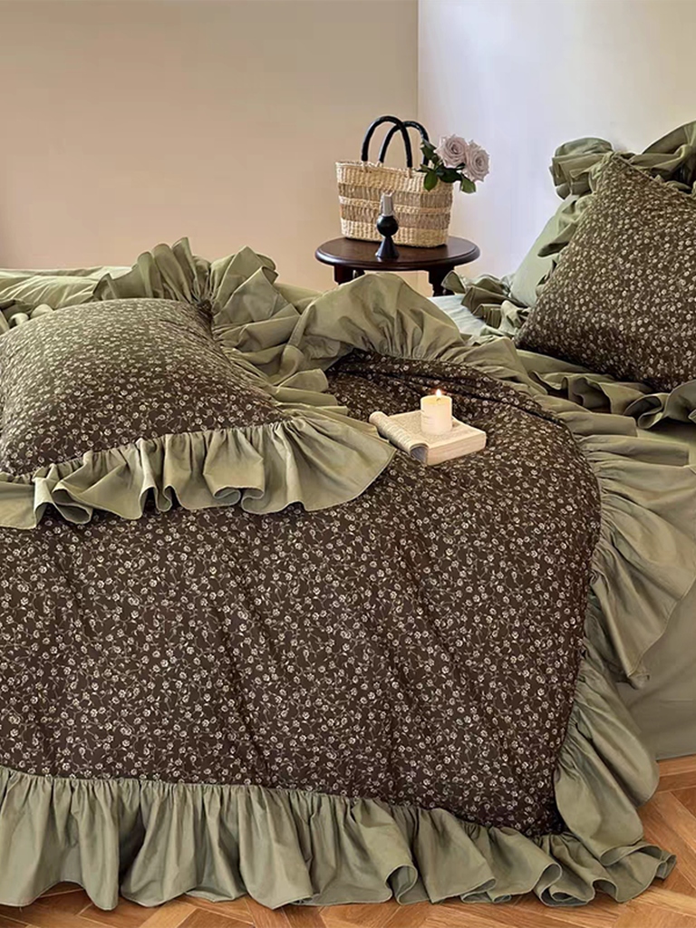 Coquette Floral Ruffle Duvet Cover