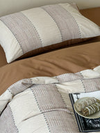 Cordelle Drawstring Waffle Jacquard Duvet Cover original reference image 6