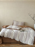 Cordelle Drawstring Waffle Jacquard Duvet Cover original reference image 8