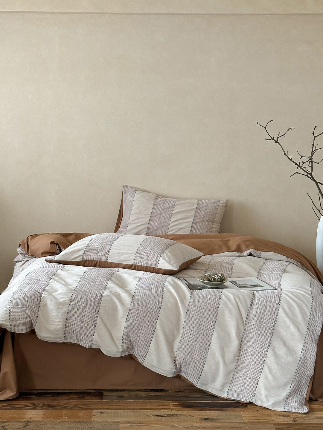 Cordelle Drawstring Waffle Jacquard Duvet Cover original reference image 8