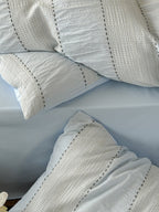 Cordelle Drawstring Waffle Jacquard Duvet Cover original reference image 14