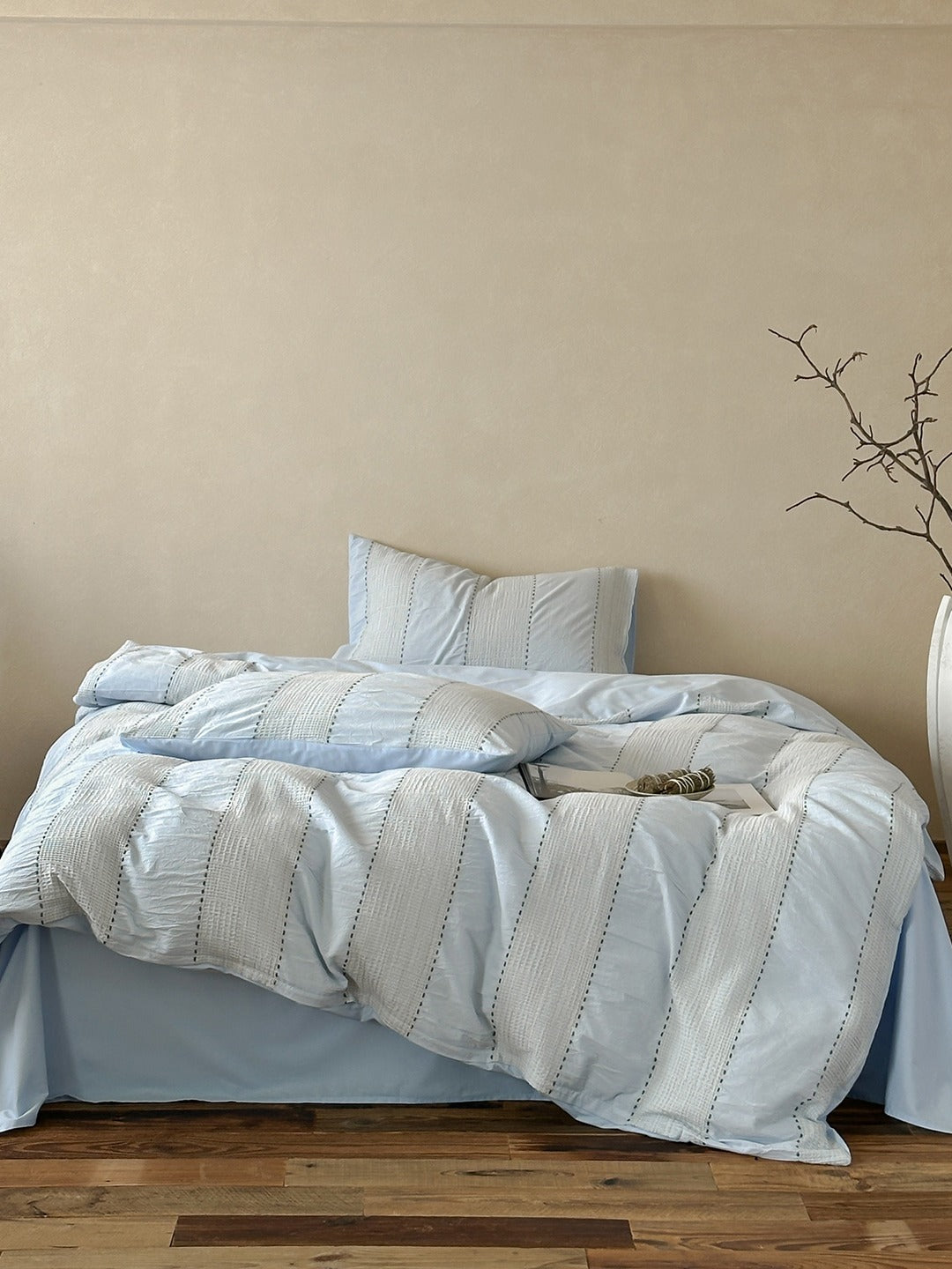Cordelle Drawstring Waffle Jacquard Duvet Cover original reference image 16