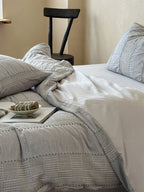 Cordelle Drawstring Waffle Jacquard Duvet Cover original reference image 19