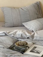 Cordelle Drawstring Waffle Jacquard Duvet Cover original reference image 20
