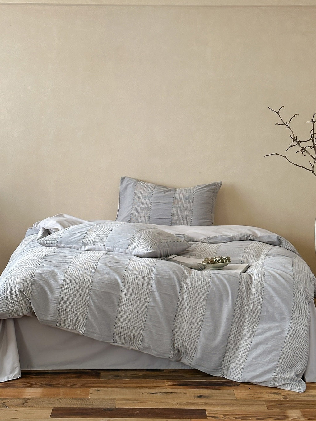 Cordelle Drawstring Waffle Jacquard Duvet Cover original reference image 24