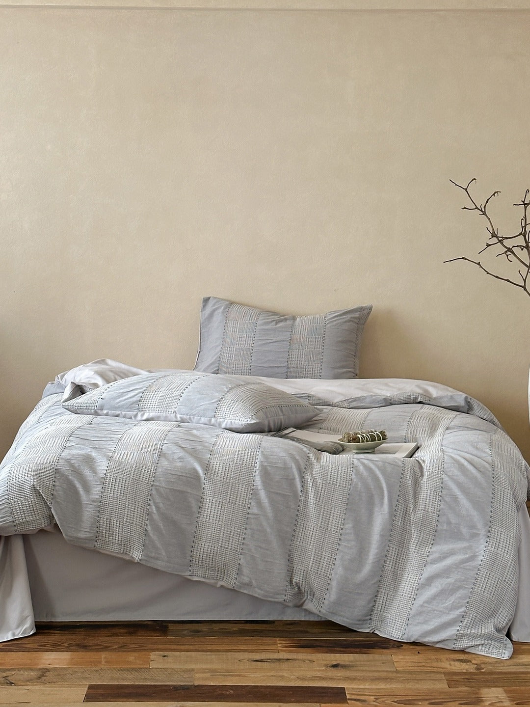 Cordelle Drawstring Waffle Jacquard Duvet Cover original reference image 24