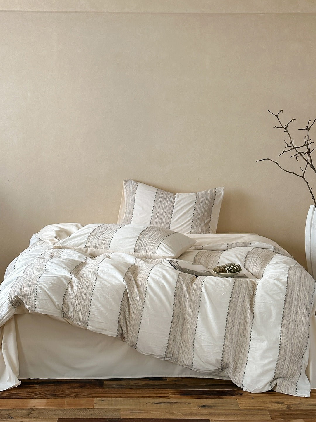 Cordelle Drawstring Waffle Jacquard Duvet Cover original reference image 32