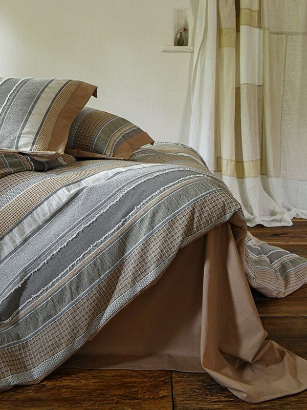 Cordline Cotton Waffle Jacquard Duvet Cover Set original reference image 1