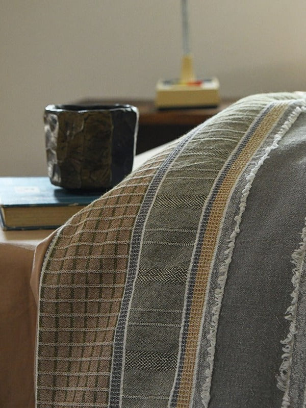 Cordline Cotton Waffle Jacquard Duvet Cover Set original reference image 7