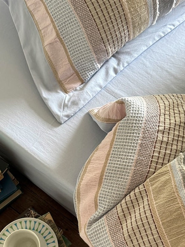 Cordline Cotton Waffle Jacquard Duvet Cover Set original reference image 9