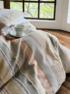 Cordline Cotton Waffle Jacquard Duvet Cover Set original reference image 10