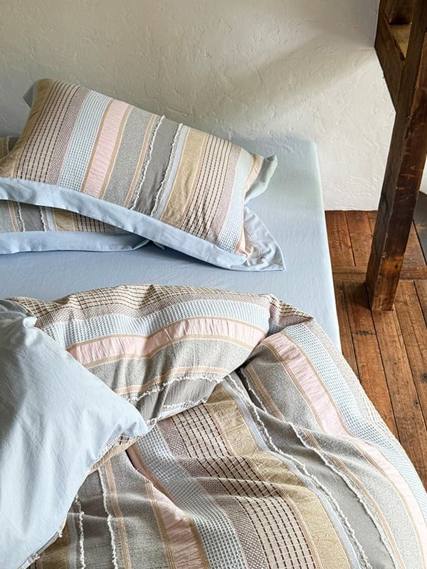 Cordline Cotton Waffle Jacquard Duvet Cover Set original reference image 14