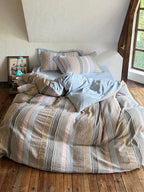 Cordline Cotton Waffle Jacquard Duvet Cover Set original reference image 16
