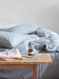 Cotton Small Gingham Duvet Cover - Blue