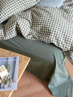 Cotton Small Gingham Duvet Cover - Baby Pink