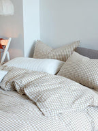 Cotton Small Gingham Duvet Cover - Navy