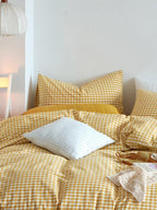 Cotton Small Gingham Duvet Cover - Navy