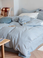 Cotton Small Gingham Duvet Cover - Yellow