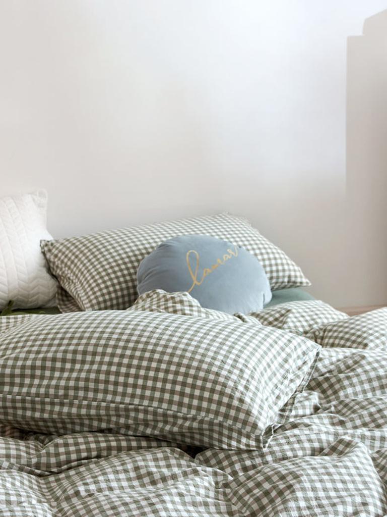 Cotton Small Gingham Duvet Cover - Yellow