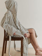 Cotton Stripes Bathrobe - 2 Colors