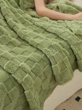 Cozy Plaid Fleece Blanket - Green