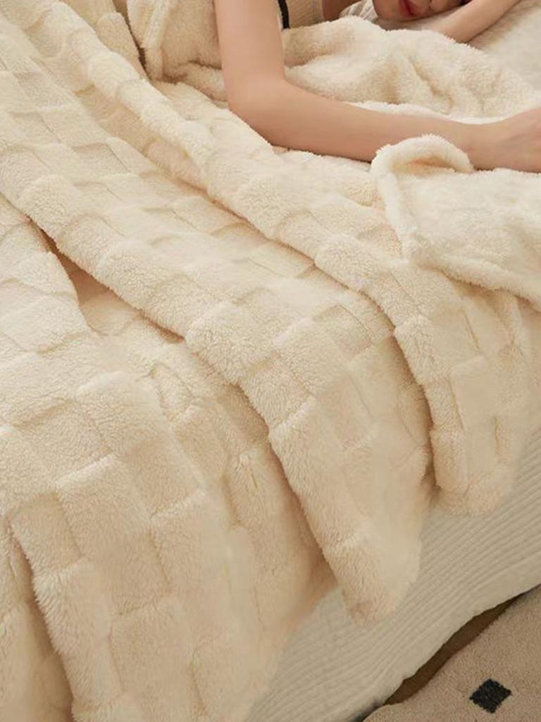 Cozy Plaid Fleece Blanket - Green