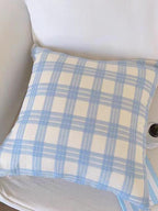 Cream Plaid Throw Pillow
