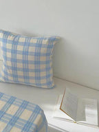 Cream Plaid Throw Pillow