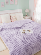 Purple Cinched Faux Fur Blanket