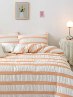 Daybreak Stripe Cotton Seersucker Duvet Cover Set original reference image 2