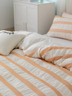 Daybreak Stripe Cotton Seersucker Duvet Cover Set original reference image 3
