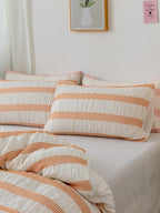 Daybreak Stripe Cotton Seersucker Duvet Cover Set original reference image 4