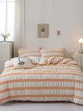 Daybreak Stripe Cotton Seersucker Duvet Cover Set original reference image 6