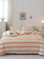 Daybreak Stripe Cotton Seersucker Duvet Cover Set original reference image 6