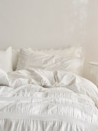 Daybreak Stripe Cotton Seersucker Duvet Cover Set original reference image 7