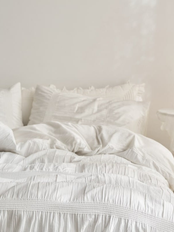 Daybreak Stripe Cotton Seersucker Duvet Cover Set original reference image 7