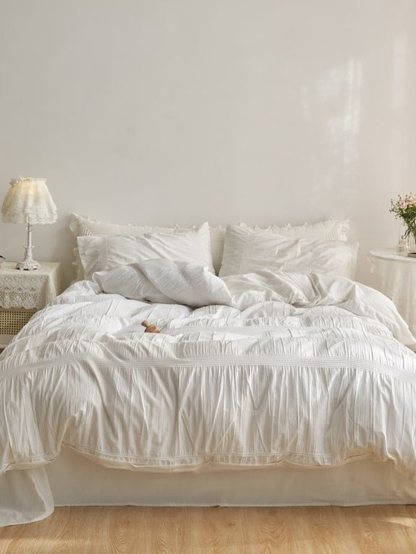 Daybreak Stripe Cotton Seersucker Duvet Cover Set original reference image 12
