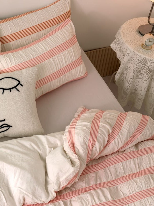 Daybreak Stripe Cotton Seersucker Duvet Cover Set original reference image 16