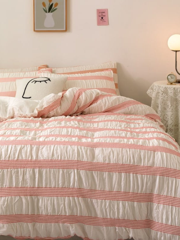 Daybreak Stripe Cotton Seersucker Duvet Cover Set original reference image 17