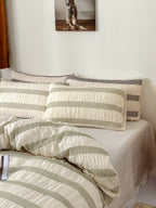 Daybreak Stripe Cotton Seersucker Duvet Cover Set original reference image 19