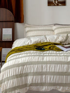 Daybreak Stripe Cotton Seersucker Duvet Cover Set original reference image 20