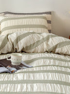 Daybreak Stripe Cotton Seersucker Duvet Cover Set original reference image 22