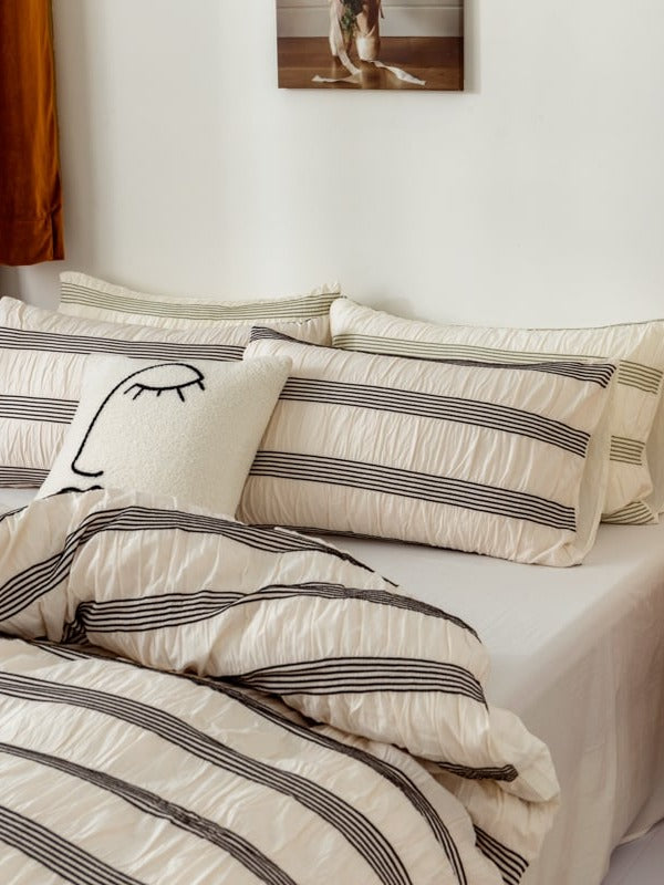 Daybreak Stripe Cotton Seersucker Duvet Cover Set original reference image 27