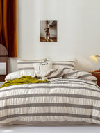 Daybreak Stripe Cotton Seersucker Duvet Cover Set original reference image 30