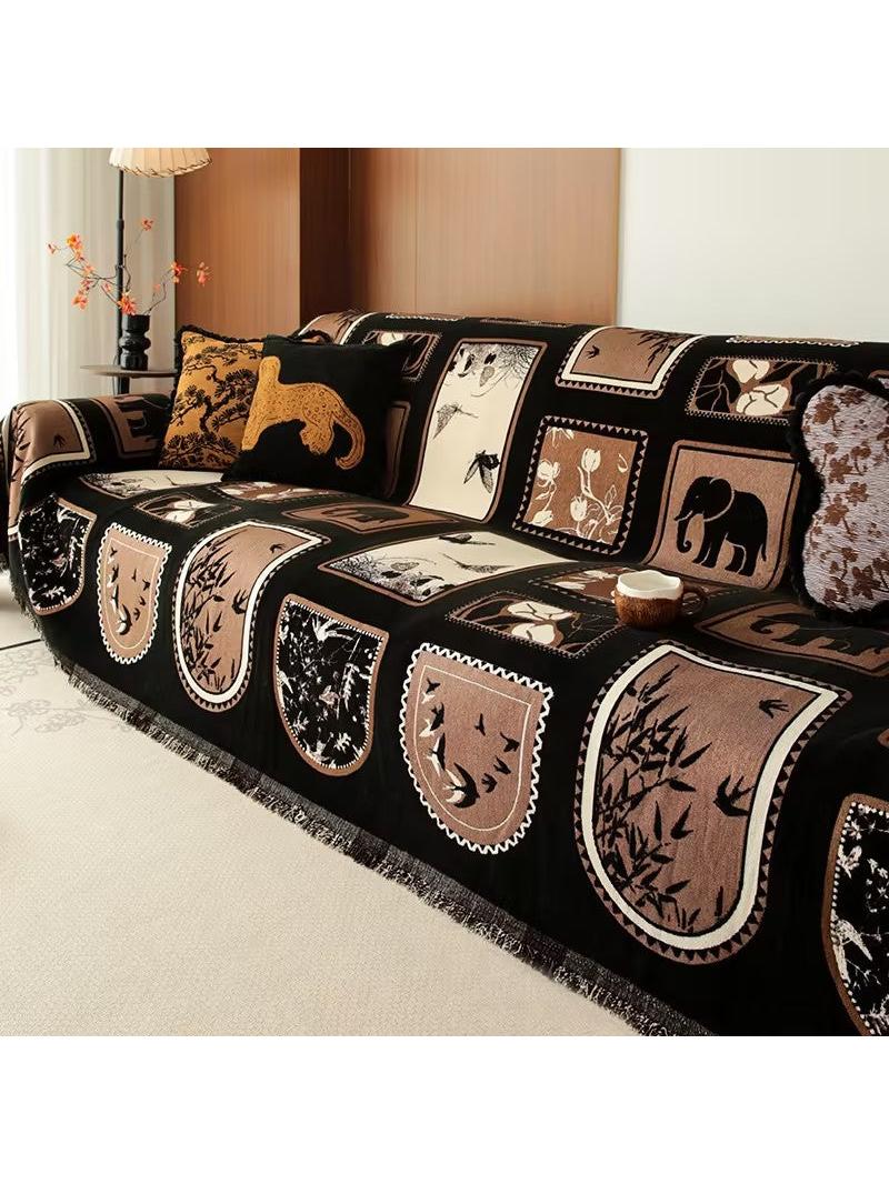 Midnight Safari Chenille Sofa Cover