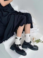 Elegant Faux Pearl Décor Socks